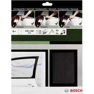 Sandpaper sheets Bosch 2609256C47, grit 240/400/600, size 230×280 mm, set