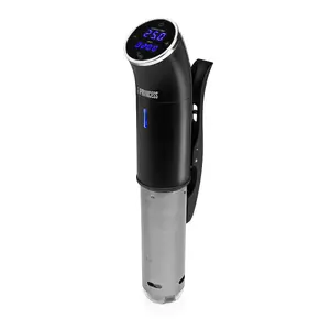 Princess 01.267003.01.001 Waterproof Sous Vide Stick with 1200 W Power and LCD Touch Control in Black and Stainless Steel