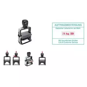 Self-inking Date and Text Stamp Trodat 5480 — customizable text and date bands, durable plastic housing