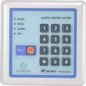 Electronic Code Lock Renkforce 1582598 12V IP65 with illuminated keypad, weatherproof access control