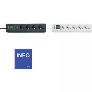Сетевой фильтр hugo brennenstuhl Eco-Line 4 розетки чёрный модель 1159701