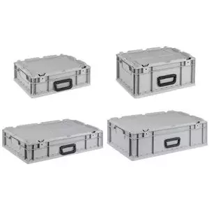 Storage box allit ProfiPlus EuroCarry 417 — grey polypropylene with lid