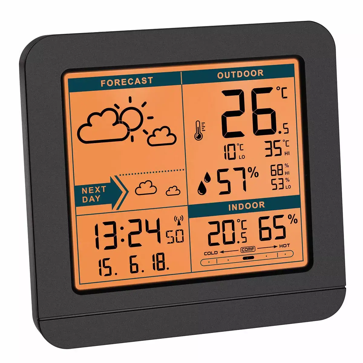 TFA Dostmann Sky Black LCD weather display Photo 2