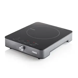 Princess 303010 Countertop Induction Plate with 1 Cooking Zone, 1800 W Power, LED Display, Rotary and Touch Control, Temperature Range 60 - 240 °C, Black and Silver