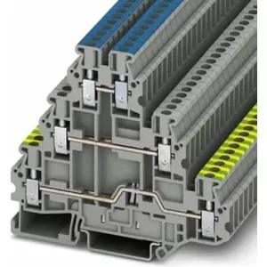 Трехуровневая клемма Phoenix Contact UT 2,5-PE/L/N, 0,14-4 мм², серая