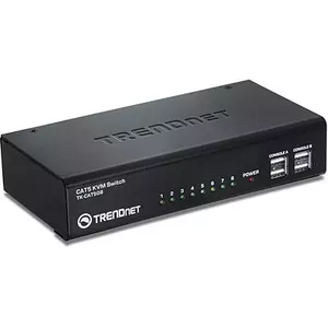 Trendnet TK-CAT508 8-Port CAT5 KVM Switch Black with VGA Video Port and USB, PS/2 Keyboard and Mouse Support