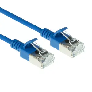 Patch Cable ACT Blue 1 meter LSZH U/FTP CAT6A datacenter slimline snagless RJ45