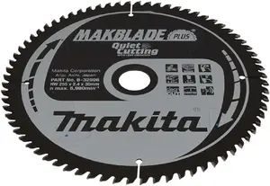 Дисковое пильное полотно Makita B-32596, Ø 255 мм, посадка 30 мм, 72 зуба
