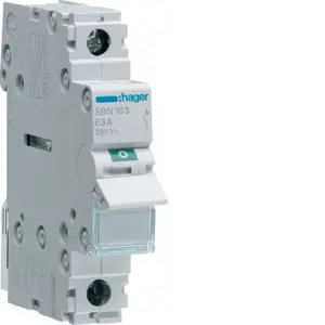 Circuit breaker Hager SBN163 — 63 A, IP20, 17.5 mm x 83 mm