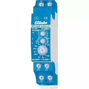 Eltako MFZ12NP-230V+UC Multifunction Time Relay with 10 Functions, 1 Closer Potential-Free 16 A 2300 VA CE Certified