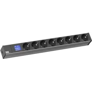 Barošanas sadalītājs (PDU) EFB Elektronik BlueNET500 1U 19" 48,3 cm — 8 Schutzkontakt kontaktligzdas, enerģijas mērīšana (displejs)