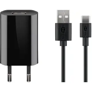 Charger Set Goobay USB-C 5W with Cable 1m Black