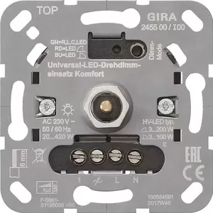 gira S3000 UniLED поворотный диммер Komfort (модель 245500)