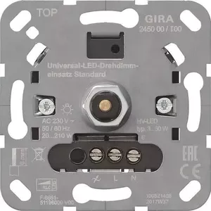 gira S3000 UniLED Drehdimmer standard 245000 — rotary LED dimmer, model 245000