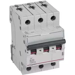 Автоматический выключатель Legrand Tx3 B20A 3-полюсный 6kA