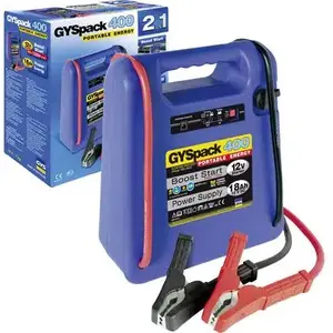 Palaišanas akumulators GYS PACK 400 12V 480A — portatīvs 12 V startētājs, 480 A pīķa strāva