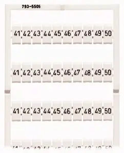 Wago 793-5506 WMB Marker Card for Terminal Blocks, White