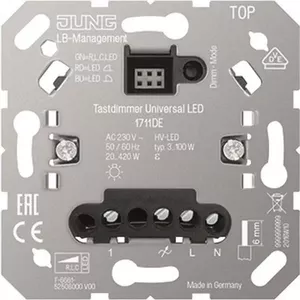 Диммер Jung 1711DE Universal LED, поворотно-нажимной, для светодиодных ламп