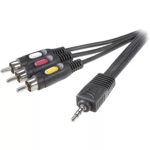 Аудиокабель SpeaKa Professional SP-7869876 2м 3.5мм 3xRCA Черный