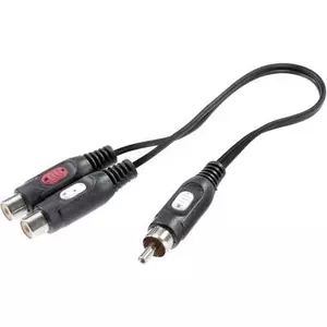 SpeaKa Professional Cinch Audio Y-Adapter [1x Cinch male - 2x Cinch female] Black (SP-7869820)