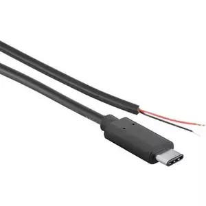 Barošanas kabelis Joy-IT K-1473 priekš Raspberry Pi/Arduino/Banana Pi/Cubieboard — 1 m, 1× USB-C kontakts uz atvērto galu, melns