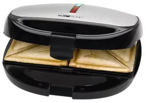 Sendvičmašīna CLATRONIC ST/WA 3670 — 800 W, nerūsējošā tērauda un melna