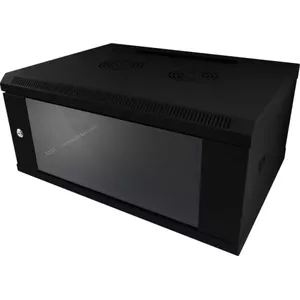 Wall-mounted rack cabinet ALLNET ALL-SMC6404SCHWARZ 4U, 600×450×281 mm, 50 kg, key lock, 19"