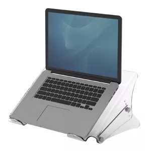 Laptop stand Fellowes Clarity for up to 38.1 cm (15") screens, transparent, height 134–204 mm