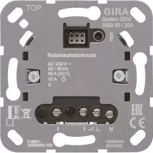 Relais Schalteinsatz Gira System 3000 540300 — switching insert for lighting and loads