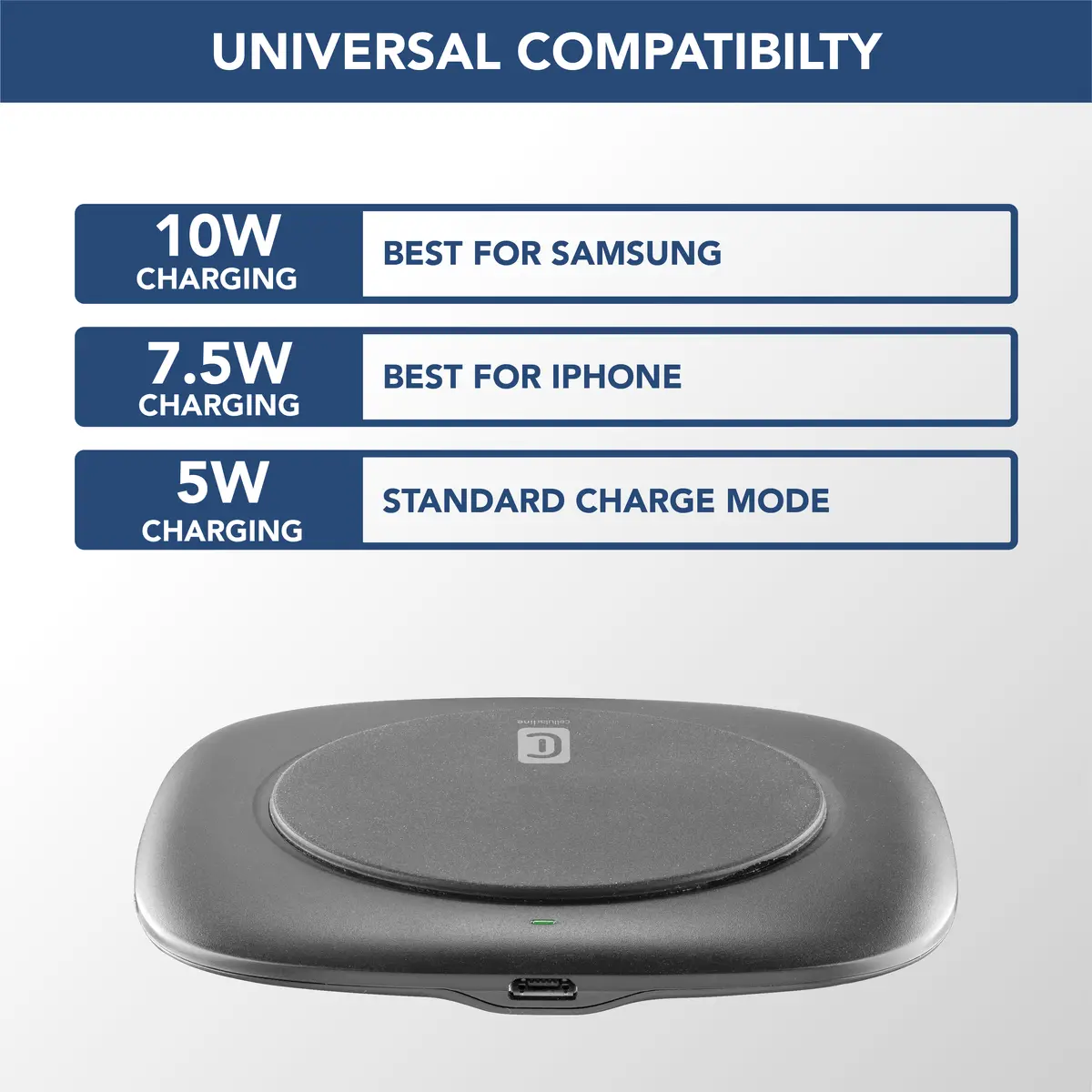 Cellularline Easy Wireless Charger WIRELESSPAD10WK Photo 3