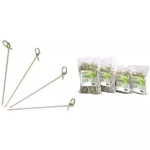 Bamboo Fingerfood Skewers HYGOSTAR 38969 — 180 mm, knot end