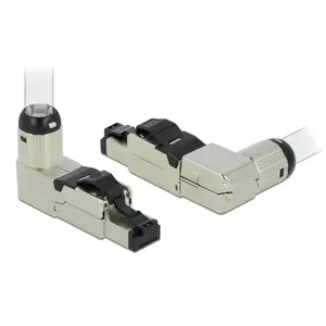 RJ45 разъем полевой сборки Cat.6A металлический угловой DeLOCK 86289