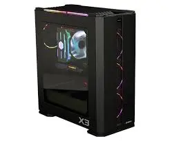 Zalman X3 BLACK Midi Tower PC Computer Case with Black Finish, ARGB Fans, and Support for ATX, Micro ATX, and Mini-ITX Motherboards