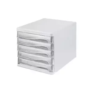 Drawer box Helit H61299-02 transparent, 5 drawers, plastic organizer