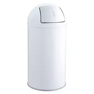 Waste Container Round Steel White Helit H2401705