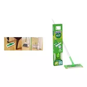 Sākuma komplekts grīdas mopam Swiffer — sausās un mitrās salvetes, elastīga grozāma galva