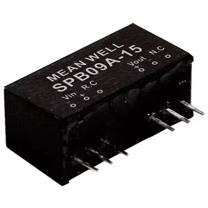 Barošanas adapteris/invertors mean well SPB09A-15, 9 W, 15 V, 0,6 A, RoHS