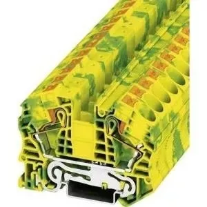 PHOENIX CONTACT PT 16 N-PE Push-In Protective Conductor Terminal Block, 16 mm², Green-Yellow