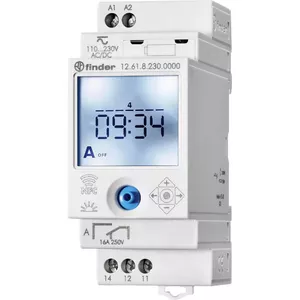 Finder 12.A2.8.230.0000 Digital Astro/Weekly Time Switch, 16A, 110-230V AC