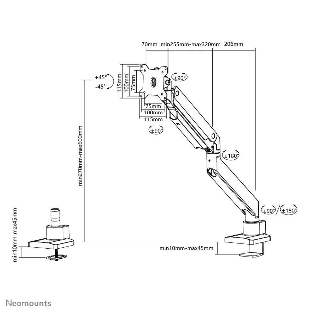 Desk Monitor Arm Neomounts NM-D775BLACKPLUS Photo 15