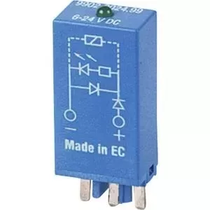 Socket Module with LED and Varistor, Finder 99.02.0.230.98, green indicator, for Series 90