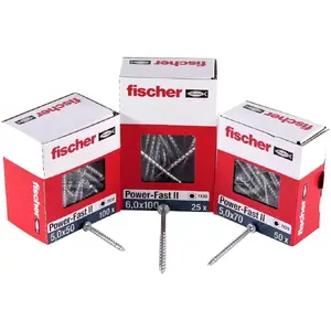 Винт FISCHER 670237 — металлический монтажный для дерева 30 мм, Ø 4 мм, резьба 25 мм, 200 шт.