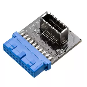 Kabeļa dzimuma mainītājs Akasa AK-CBUB51-BK USB 3.0 19-pin uz USB 3.1 A Zils