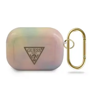 Aizsargmaciņš TPU GUESS priekš Apple AirPods Pro — rozā