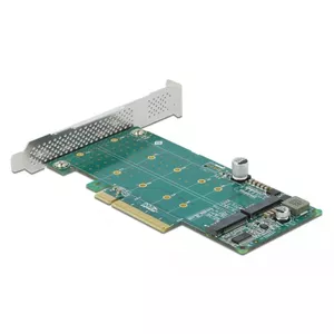 DeLOCK PCI Express x8 Card to 2 x internal NVMe M.2 Key M Bifurcation Low Profile Form Factor