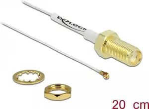 Antenna Cable SMA jack bulkhead to I-PEX Inc. MHF 4 plug 0.81 20 cm white
