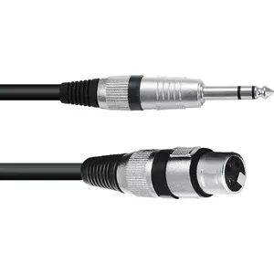 Omnitronic 30225180 XLR adaptera kabelis [1x XLR jack 3 pole - 1x jack spraudnis 6,3 mm (stereo)] 0,90 m melns (30225180)