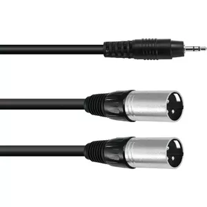 Audio adapter cable Omnitronic 1x 3.5mm TRS to 2x 3-pin XLR, 1.5 m (model 30225158)