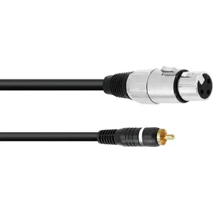 Audio adapter cable Omnitronic 30224028 — 1x RCA plug to 1x 3-pin XLR socket, 2.00 m, black