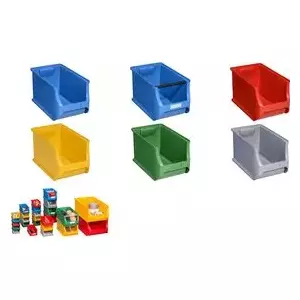 Plastic storage bin allit ProfiPlus Box 4H PP grey — stackable parts tray, 30 kg load capacity